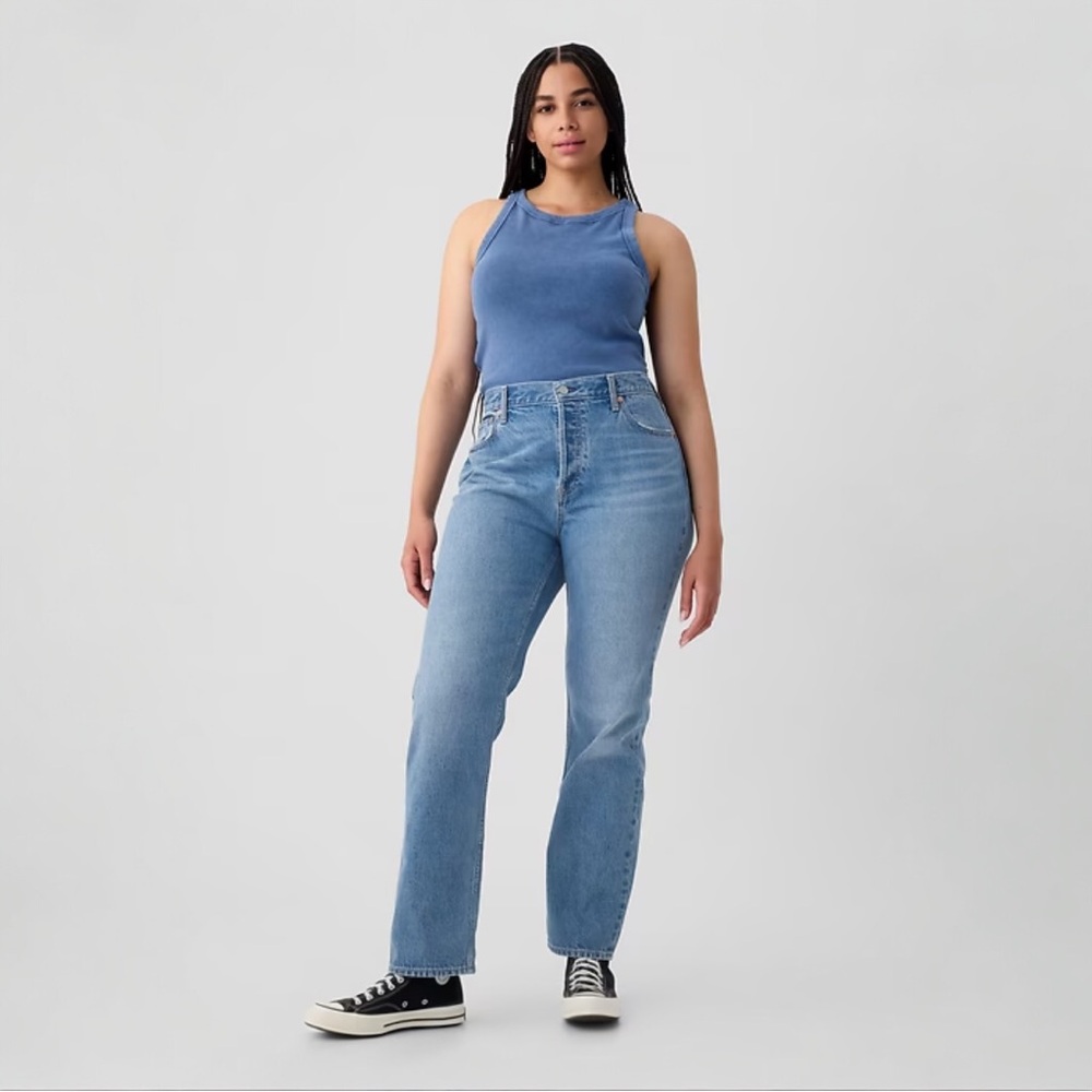 GAP High Rise Rigid 90s Slim Straight Jeans NWT 27/4 Long - Picture 5 of 9